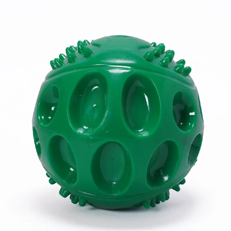 Skatrs Rubber Squeezy Ball Toy for Dogs and Cats (Green)