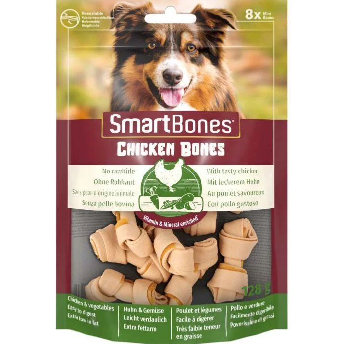 Smartbones | Chewy Treats | Rawhide-Free Mini Knots - Chicken - 8 Pack