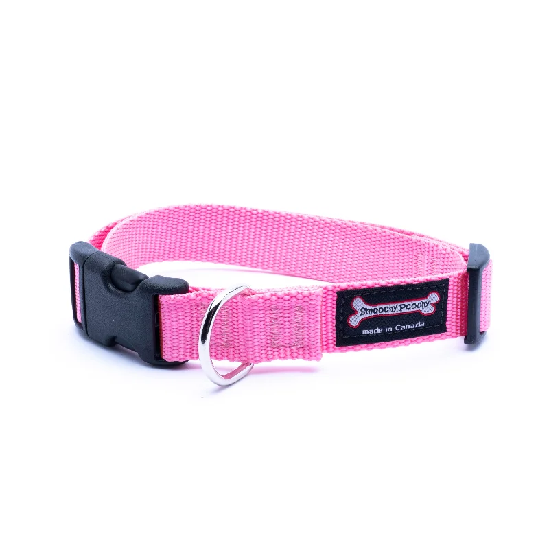 Nylon Clip Collar - Baby Pink