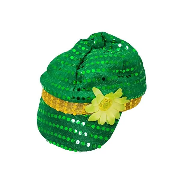 ST PATS SEQUIN HAT WITH FLOWER