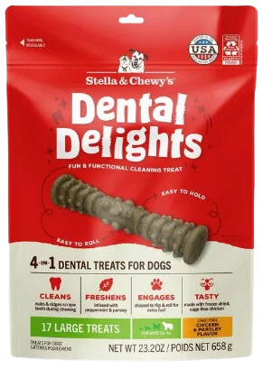 Stella & Chewy's Dental Delights Dog Treats - Large (51 lbs & up) - 17ct / 23.2oz bag