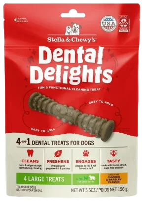 Stella & Chewy's Dental Delights Dog Treats - Large (51 lbs & up) - 4ct / 5.5oz bag