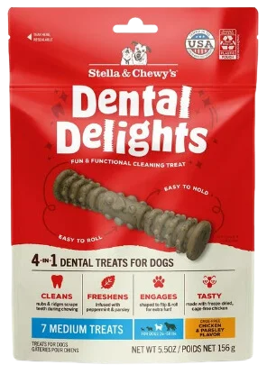 Stella & Chewy's Dental Delights Dog Treats - Medium (26-50 lbs) - 7ct / 5.5oz bag