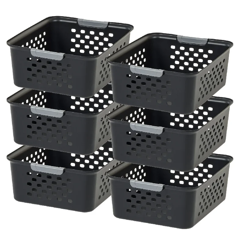 Storage Basket, Black, 6 Pack