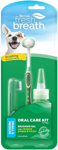 TROPICLEAN Kit igienă orală pentru câini Fresh Breath, talie mică, 59ml