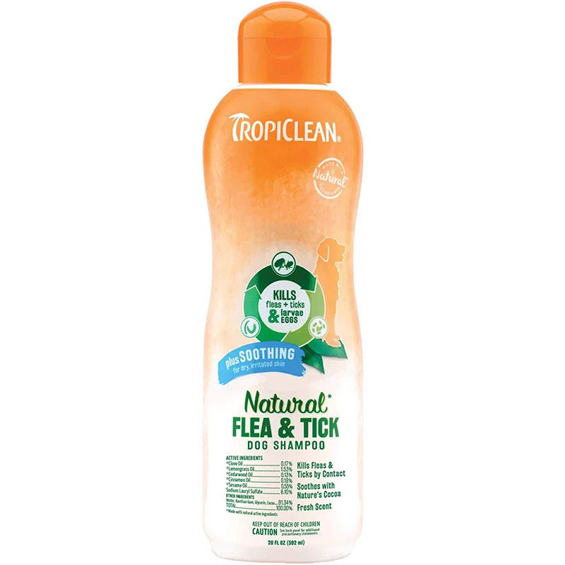 Tropiclean Natural Flea and Tick Soothing Shampoo, 592 ml