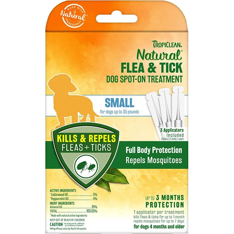 Tropiclean Natural Flea & Tick Dog Spot On Treatment upto 16 Kg, Small, 3 Pack