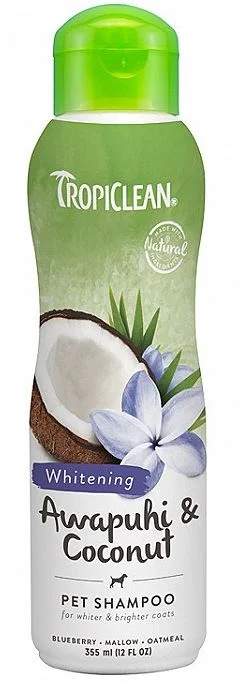 TROPICLEAN Şampon pentru câini cu blana albă, Awapuhi & Coconut, 355ml