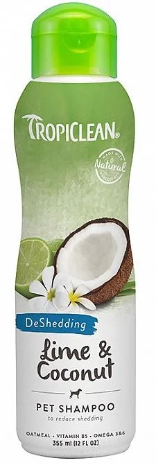 TROPICLEAN Şampon pentru câini împotriva căderii părului, Lime & Coconut, 355ml