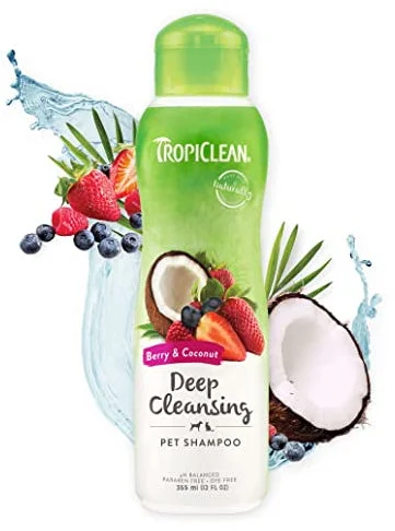 TROPICLEAN Şampon pentru câini şi pisici Deep Cleaning, Berry & Coconut, 355ml