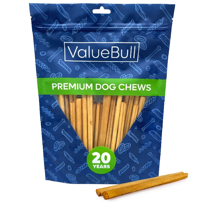 ValueBull USA Collagen Sticks, Beef Dog Chews, Lightly Smoked, Extra Thin 6", 25 Count