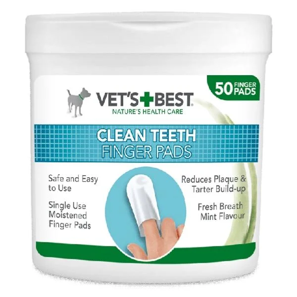 Vet's Best | Dog Teeth Cleaning | Finger Pad Wipes - 50 Pack