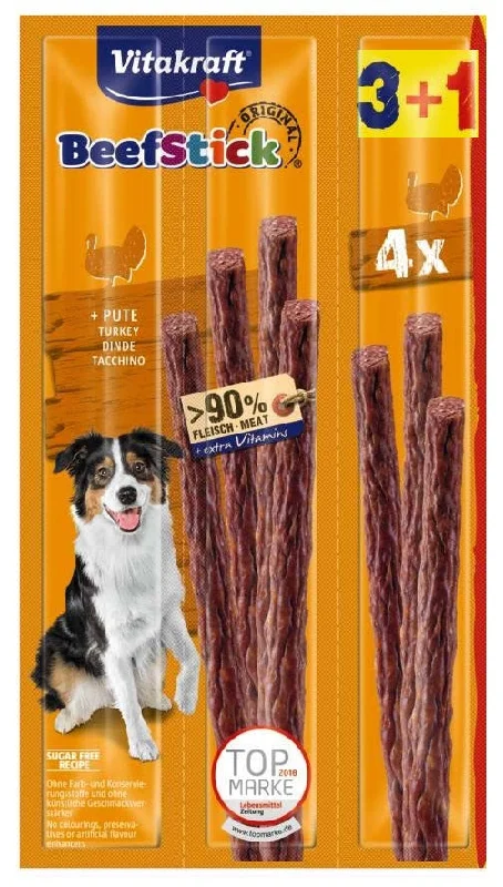 VITAKRAFT Beef Stick Salami, s puretinom, poslastica za pse, 20g /3+1 BONUS