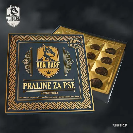 Von BARF Pralines sušena poslastica za pse, 40g