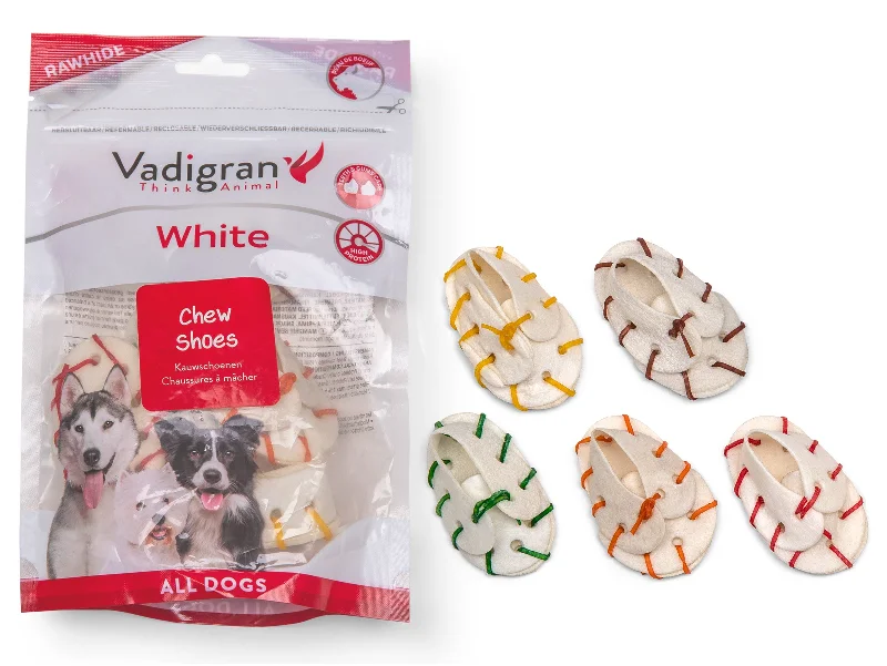 WHITE RAWHIDE SHOE MIXCOLOR 50G/7CM (5) SKU: 14404