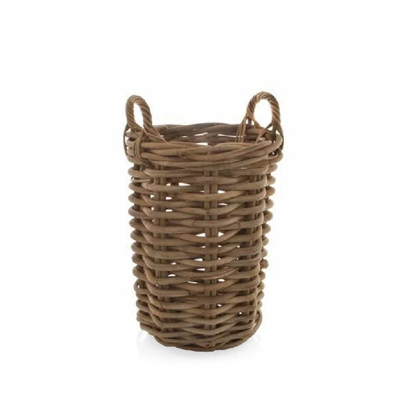 Woven Wood Small Round Basket