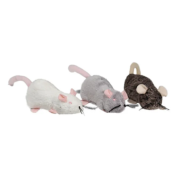 WORLDWISE Li'l Creepers Refillable Catnip Mouse, 3pk